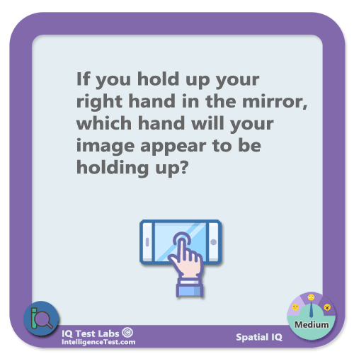 Hold your right hand in the mirror. Which hand will your image appear to be holding up?