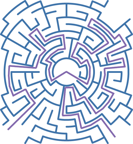 Find the right way through the maze solution