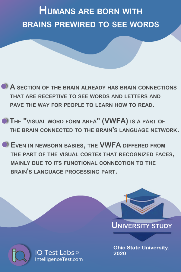 Humans are born with brains pre-wired to see words.