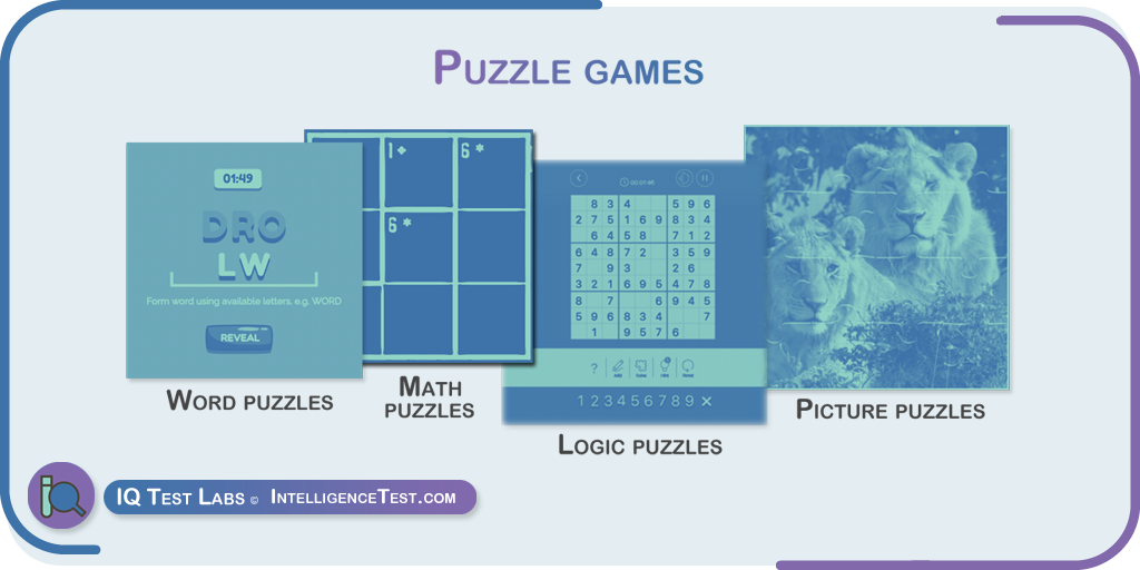 Brain games Puzzles - Classic, Riddles, IQ, Math, Logic, trivia