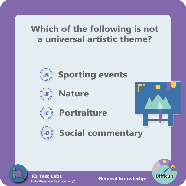 Which of the following is not a universal artistic theme?