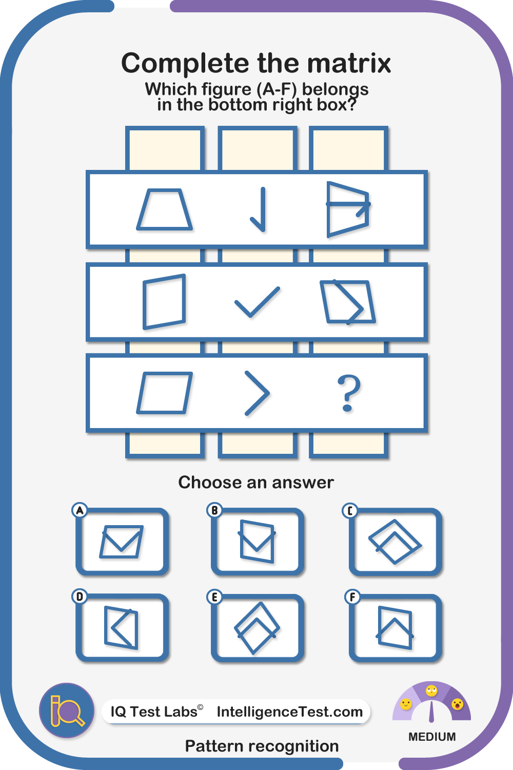 Pattern recognition - culture fair matrices