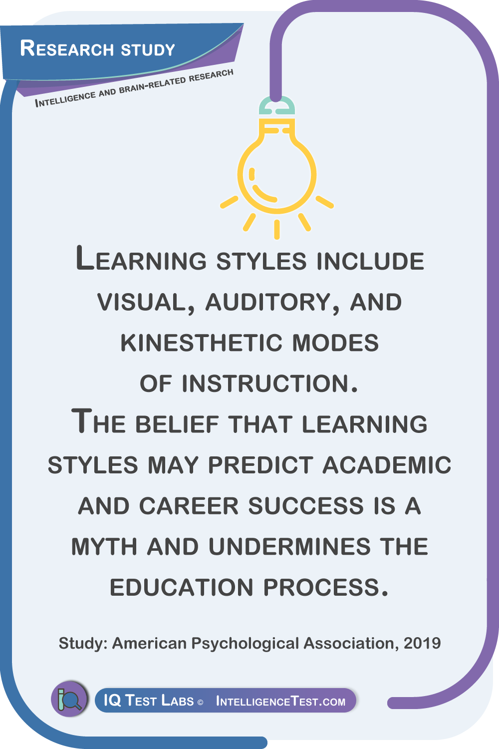 Learning styles include visual, auditory, and kinesthetic modes of instruction. The belief that learning styles may predict academic and career success is a myth and undermines the education process.