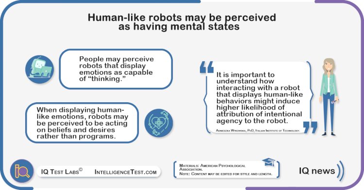 Human-like robots may be perceived as having mental states
